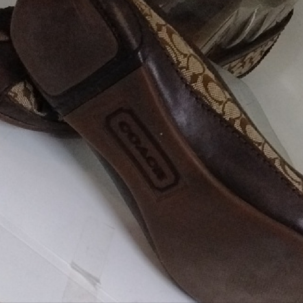 Coach Brown and Tan Flats